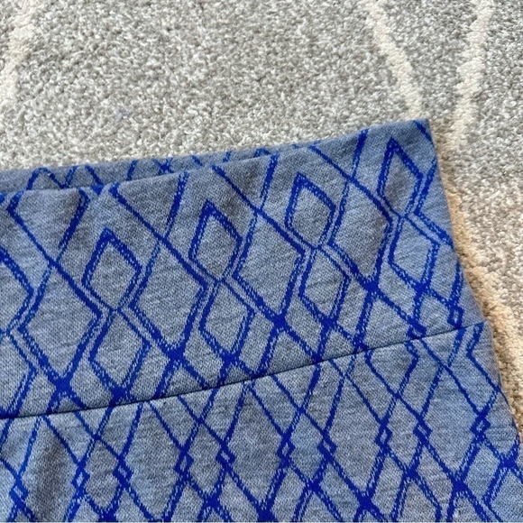 Lularoe Blue and Gray Diamond Cassie Pencil Skirt - Picture 2 of 4